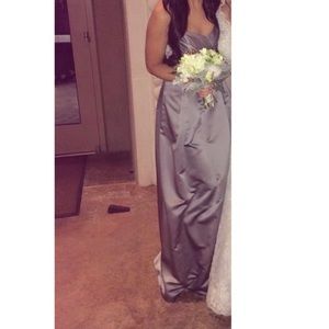 Silver strapless dress